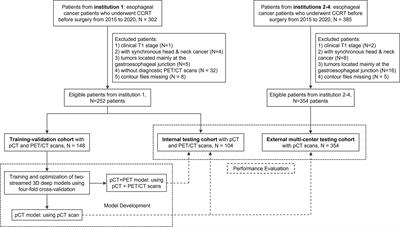 Multi-Institutional Validation of Two-Streamed Deep Learning Method for Automated Delineation of Esophageal Gross Tumor Volume Using Planning CT and FDG-PET/CT